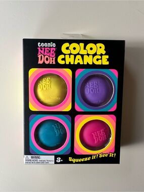 Teenie NeeDoh 4 Pack Color Change Balls - Yellow, Purple, Blue, Pink